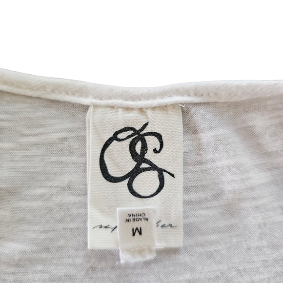 Anthropologie One SeptemberPleated Women's Top in White and Pink, Size M - Picture 6 of 6